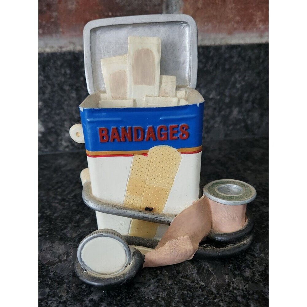 1999 Vintage Band-Aid Doctor Card Holder/Pen Cup by FIGI 4 3/4" - Doctor Gift